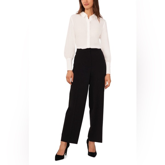 Halogen Pants - Black high waisted wide leg dress pants size 6